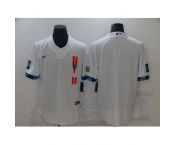 Men's New York Mets Blank White 2021 MLB All-Star Game Authentic Jersey