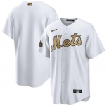 Men's New York Mets Blank White 2022 All-Star Cool Base Stitched Baseball Jersey
