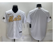Men's New York Mets Blank White 2022 All Star Stitched Cool Base Nike Jersey