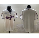 Men's New York Mets Blank White 2025 Spring Training Stitched Baseball Jersey