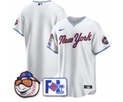Men's New York Mets Blank White 2025 Spring Training Stitched Baseball Jersey