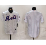 Men's New York Mets Blank White Cool Base Stitched Jersey