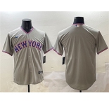 Men's New York Mets Team Big Logo Gray 2025 Limited Stitched Baseball Jersey