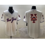 Men's New York Mets Team Big Logo White 2025 Spring Training Stitched Baseball Jersey