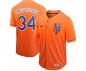 Men's Nike Mets #34 Noah Syndergaard Orange Fade Stitched Baseball Jersey