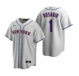 Men's Nike New York Mets #1 Amed Rosario Gray Road Stitched Baseball Jersey
