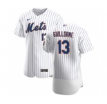Men's Nike New York Mets #13 Luis Guillorme White Home 2020 Authentic Player Baseball Jersey