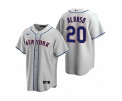 Men's Nike New York Mets #20 Pete Alonso Gray Road Stitched Baseball Jersey
