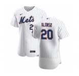 Men's Nike New York Mets #20 Pete Alonso White Home 2020 Authentic Player Baseball Jersey