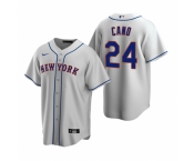 Men's Nike New York Mets #24 Robinson Cano Gray Road Stitched Baseball Jersey