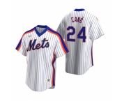 Men's Nike New York Mets #24 Robinson Cano White Cooperstown Collection Home Stitched Baseball Jersey