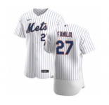Men's Nike New York Mets #27 Jeurys Familia White Home 2020 Authentic Player Baseball Jersey