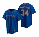 Men's Nike New York Mets #34 Noah Syndergaard Royal Alternate Road Stitched Baseball Jersey