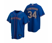 Men's Nike New York Mets #34 Noah Syndergaard Royal Alternate Road Stitched Baseball Jersey