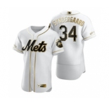 Men's Nike New York Mets #34 Noah Syndergaard White 2020 Authentic Golden Edition Baseball Jersey