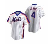 Men's Nike New York Mets #4 Jed Lowrie White Cooperstown Collection Home Stitched Baseball Jersey