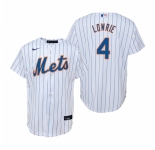 Men's Nike New York Mets #4 Jed Lowrie White Home Stitched Baseball Jersey