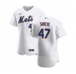 Men's Nike New York Mets #47 Chasen Shreve White Home 2020 Authentic Player Baseball Jersey
