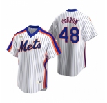Men's Nike New York Mets #48 Jacob deGrom White Cooperstown Collection Home Stitched Baseball Jersey