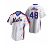 Men's Nike New York Mets #48 Jacob deGrom White Cooperstown Collection Home Stitched Baseball Jersey