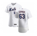 Men's Nike New York Mets #63 Thomas Szapucki White Home 2020 Authentic Player Baseball Jersey