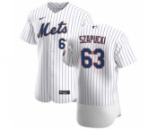 Men's Nike New York Mets #63 Thomas Szapucki White Home 2020 Authentic Player Baseball Jersey