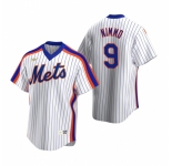 Men's Nike New York Mets #9 Brandon Nimmo White Cooperstown Collection Home Stitched Baseball Jersey