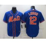 Nike Men's New York Mets #12 Francisco Lindor Blue Alternate Home Cool Base Baseball Jersey