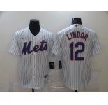 Nike Men's New York Mets #12 Francisco Lindor White Alternate Home Cool Base Baseball Jersey