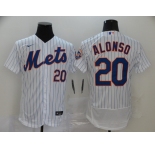 Nike Men's New York Mets #20 Pete Alonso White Home Flex Base Authentic Collection Baseball Jersey