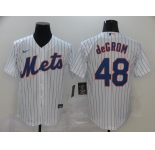 Nike Men's New York Mets #48 Jacob deGrom White Alternate Home Cool Base Baseball Jersey