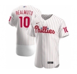 Men's Nike Philadelphia Phillies #10 JT Realmuto 2020 White Home Authentic Player Baseball Jersey