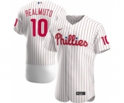 Men's Nike Philadelphia Phillies #10 JT Realmuto 2020 White Home Authentic Player Baseball Jersey