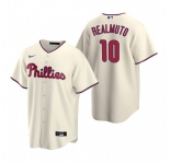 Men's Nike Philadelphia Phillies #10 J.T. Realmuto Cream Alternate Stitched Baseball Jersey
