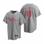 Men's Nike Philadelphia Phillies #10 J.T. Realmuto Gray Road Stitched Baseball Jersey