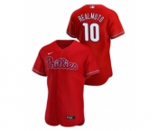 Men's Nike Philadelphia Phillies #10 J.T. Realmuto Red Flex Base Stitched Baseball Jersey