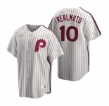 Men's Nike Philadelphia Phillies #10 J.T. Realmuto White Cooperstown Collection Home Stitched Baseball Jersey