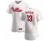 Men's Nike Philadelphia Phillies #13 Rafael Marchan White Home 2020 Authentic Player Baseball Jersey