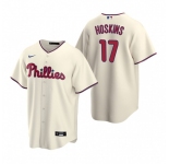 Men's Nike Philadelphia Phillies #17 Rhys Hoskins Cream Alternate Stitched Baseball Jersey