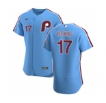 Men's Nike Philadelphia Phillies #17 Rhys Hoskins Light Blue Alternate 2020 Authentic Player Baseball Jersey