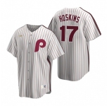 Men's Nike Philadelphia Phillies #17 Rhys Hoskins White Cooperstown Collection Home Stitched Baseball Jersey