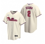 Men's Nike Philadelphia Phillies #2 Jean Segura Cream Alternate Stitched Baseball Jersey