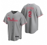 Men's Nike Philadelphia Phillies #2 Jean Segura Gray Road Stitched Baseball Jersey
