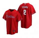 Men's Nike Philadelphia Phillies #2 Jean Segura Red Alternate Stitched Baseball Jersey