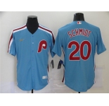 Men's Nike Philadelphia Phillies #20 Mike Schmidt Blue Retro Stitched Baseball Jersey