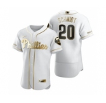 Men's Nike Philadelphia Phillies #20 Mike Schmidt White 2020 Authentic Golden Edition Baseball Jersey