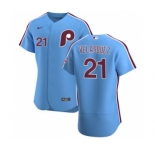 Men's Nike Philadelphia Phillies #21 Vince Velasquez Light Blue Alternate 2020 Authentic Player Baseball Jersey
