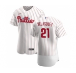 Men's Nike Philadelphia Phillies #21 Vince Velasquez White Home 2020 Authentic Player Baseball Jersey