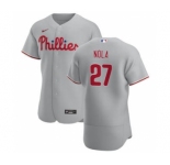 Men's Nike Philadelphia Phillies #27 Aaron Nola Gray Road 2020 Authentic Player Baseball Jersey