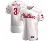 Men's Nike Philadelphia Phillies #3 Bryce Harper 2020 White Home Authentic Player Baseball Jersey